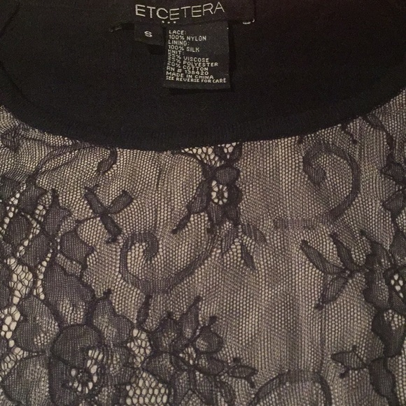 Ecetera Black Lace Short Sleeved Top. Small - Picture 1 of 7